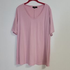 Ellos Soft Pink V-Neck Short Sleeve Tee